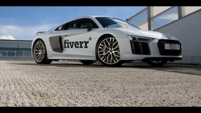 I will put your business name, logo on a audi r8 video