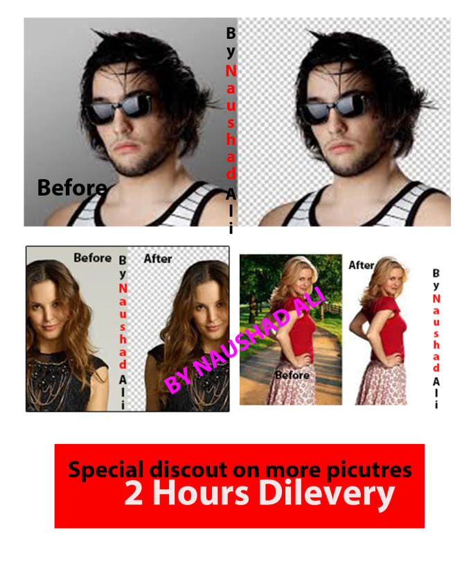I will remove background of profile image and products picutres