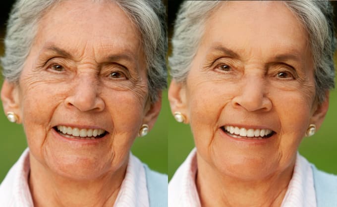 I will remove wrinkles and dark circles with photoshop to make you look younger