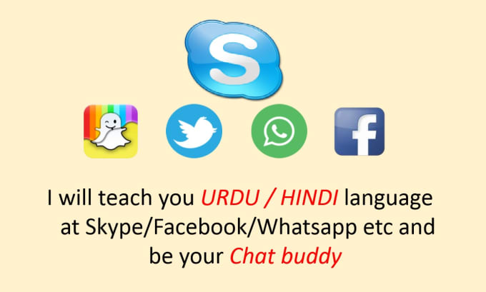 I will teach you to speak Urdu or Hindi at Skype