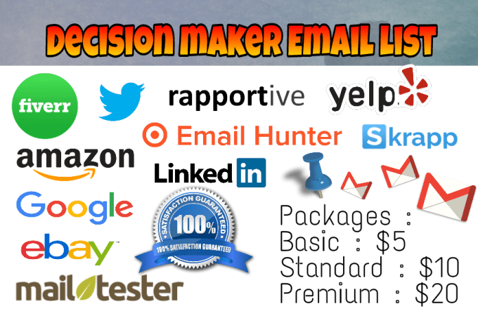 I will collect 100 decision producers email list inside 24 hours