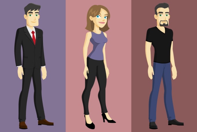 I will create a modern vector cartoon character, art style 2