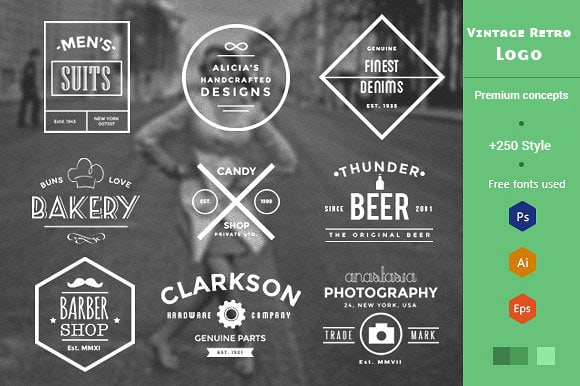 I will create vintage, retro logo design