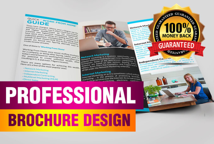 I will design a creative trifold brochure design