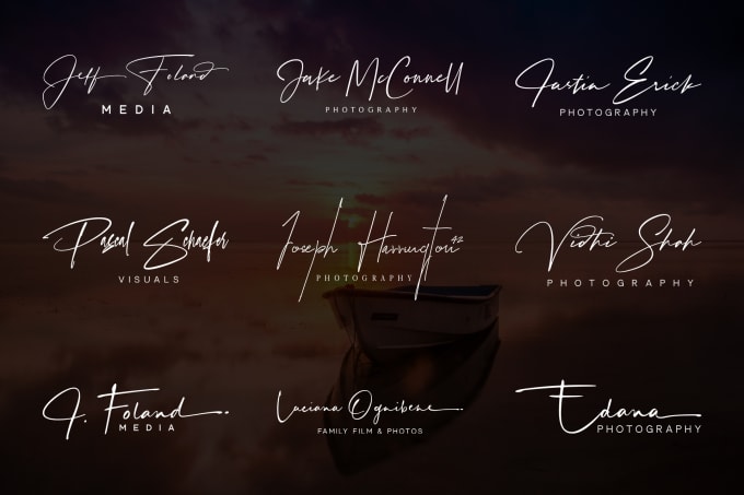 I will design beautiful signature logo for photo watermark