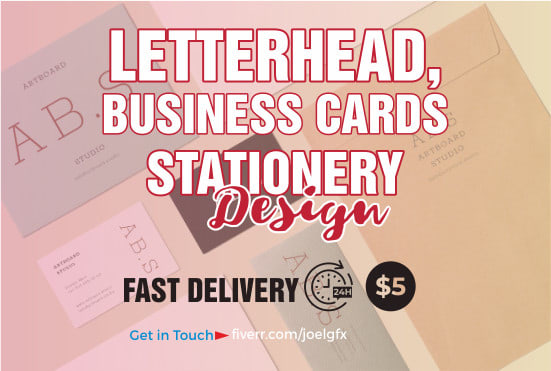 I will design business card, letterhead, and stationery items