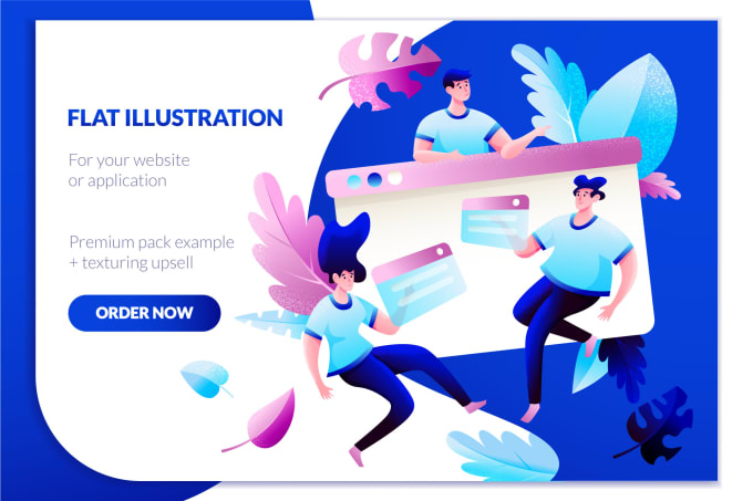 I will design unique flat illustration for your web or app