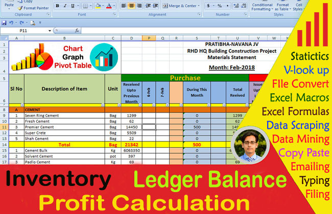I will do stock inventory, statistics, web research, data extraction, excel data entry