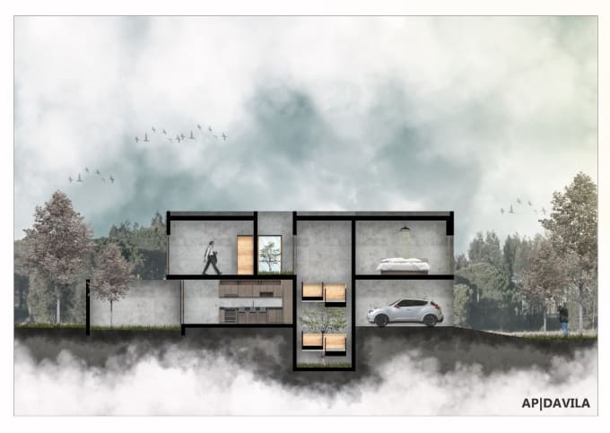 I will draw your floor plan, elevations, roof plan and sections