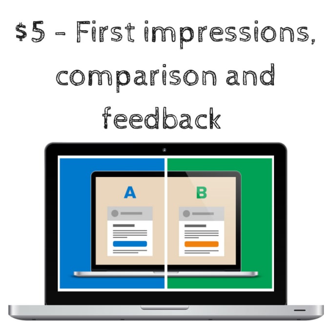 I will give first impressions feedback of your design, website, app, product