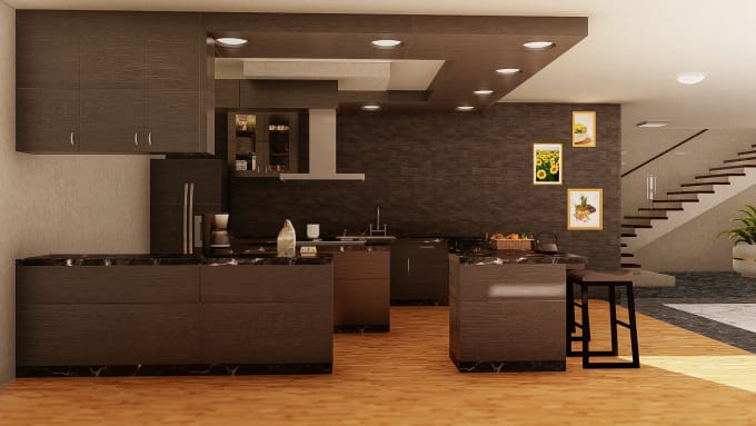 I will make an interior design of your rooms