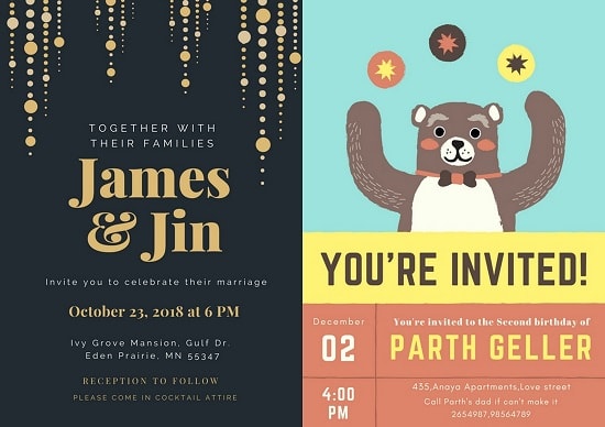 I will make shareable digital invitation cards