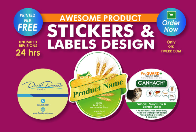 I will make your custom product sticker design