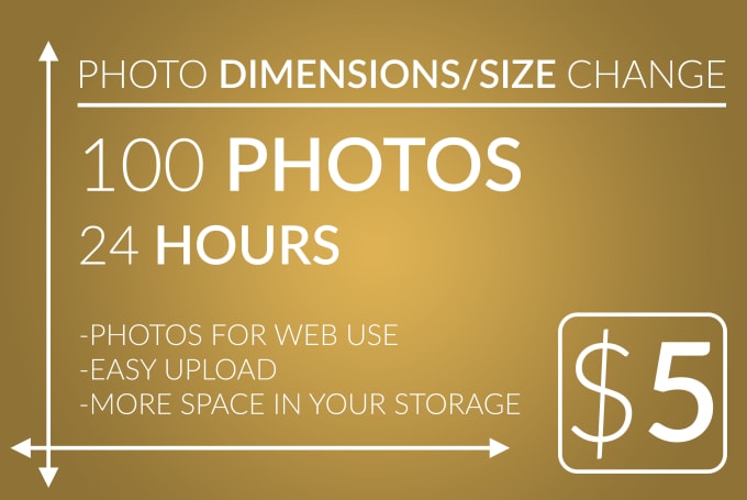 I will optimize, change dimensions, dpi or size up to 100 photos