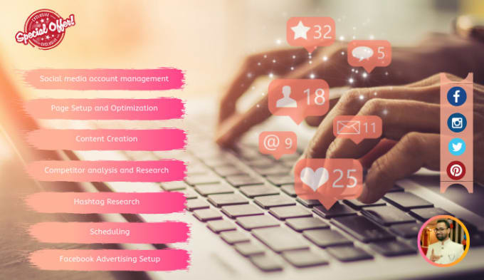 I will professionally manage your social media accounts
