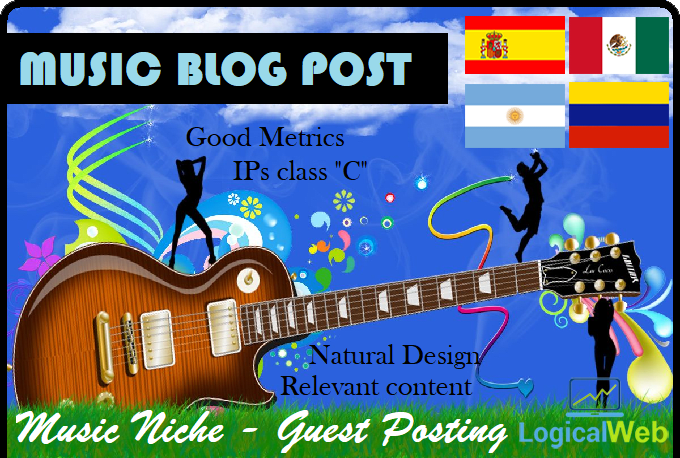 I will publish 1 post in blog of music in spanish