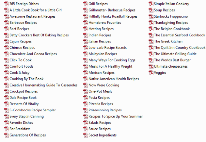 I will send my collection of cookbooks on pdf files