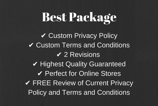 I will write terms and conditions and privacy policy