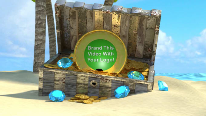 I will brand this treasure island beach intro video with your logo image