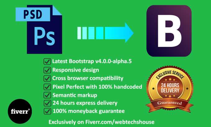 I will convert psd to html responsive bootstrap
