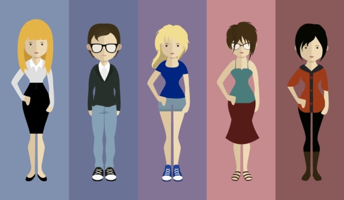 I will create a modern flat cartoon character, art style 1