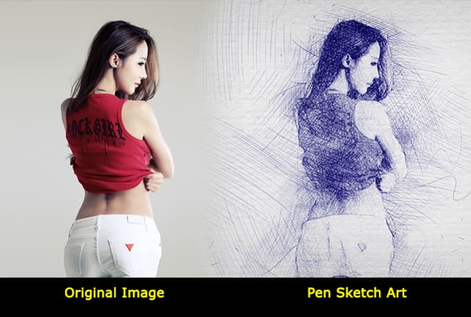 I will create PEN Sketch Art of your portrait