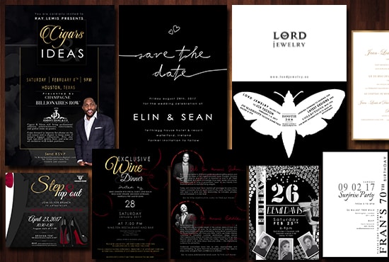 I will design an elegant and exclusive invitation, card