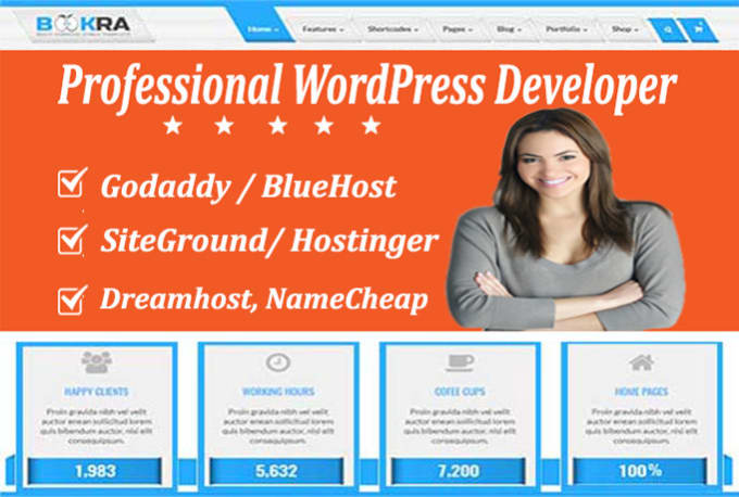 I will design website on hostinger, siteground, dreamhost, greengeeks