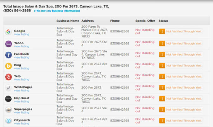 I will do 30 local citations from yext for google 3 pack ranking