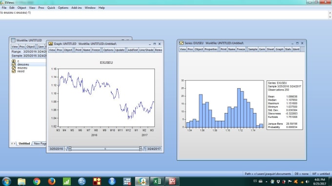 I will do a time series analysis with eviews