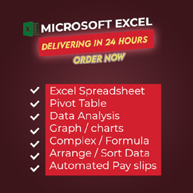 I will do any kind of excel spreadsheet task