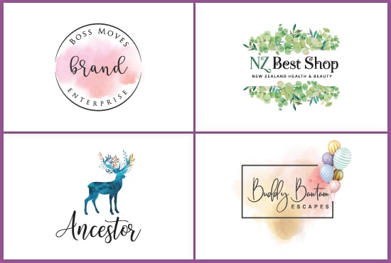 I will do creative watercolor feminine logo design