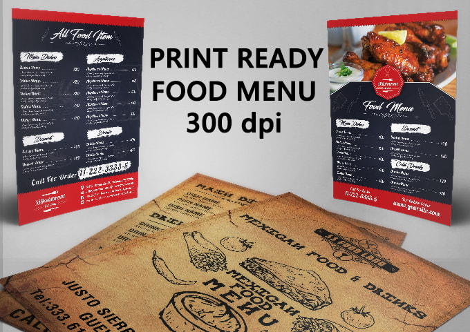 I will do menu design like food menu, restaurant menu