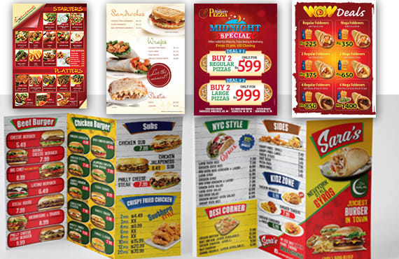 I will do modern and professional menu food menu restaurant menu
