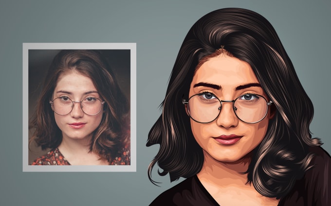 I will draw a cartoon or vector portrait from your photo