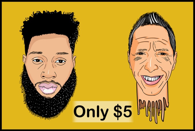 I will draw cartoon portrait of you