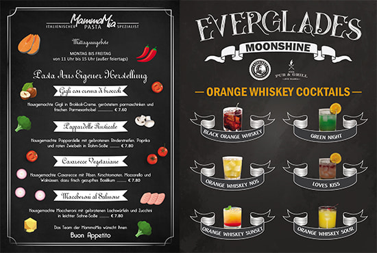 I will make a chalkboard design poster or brochure