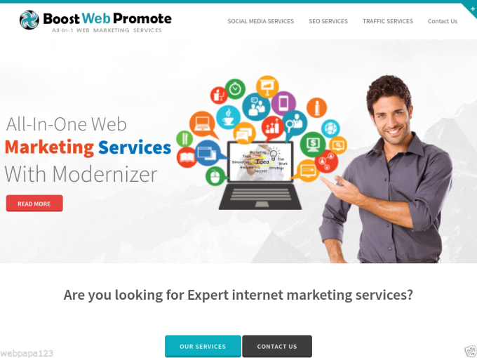 I will readymade SEO web marketing services reseller website