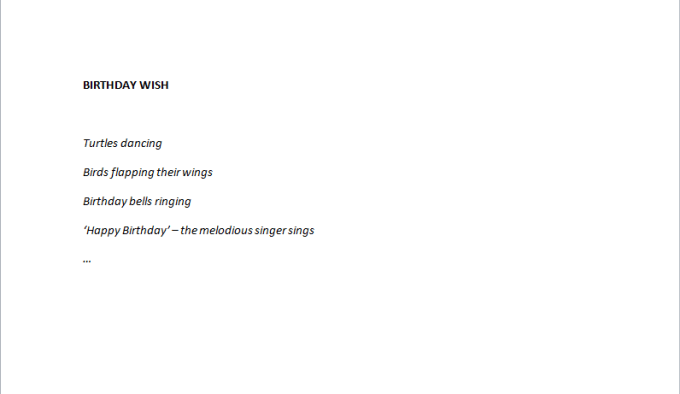 I will write a wonderful birthday poem
