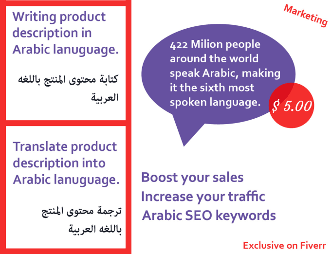 I will write product description in arabic language