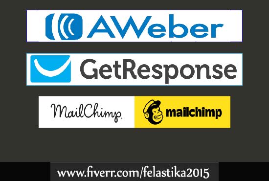 I will be your mailchimp, aweber or getresponse expert