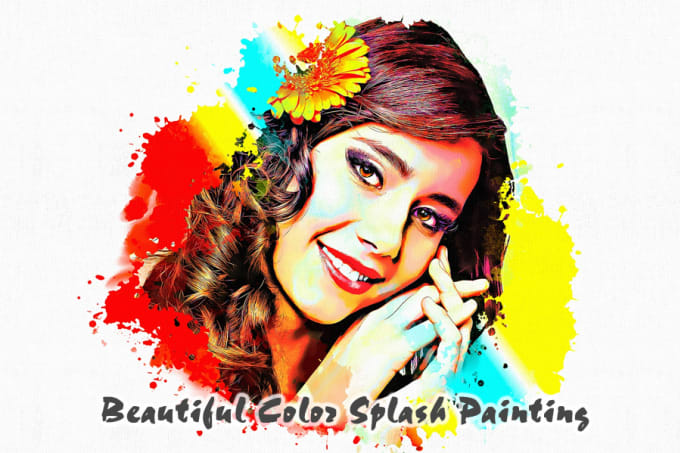 I will convert your photo into a color splash painting HD poster