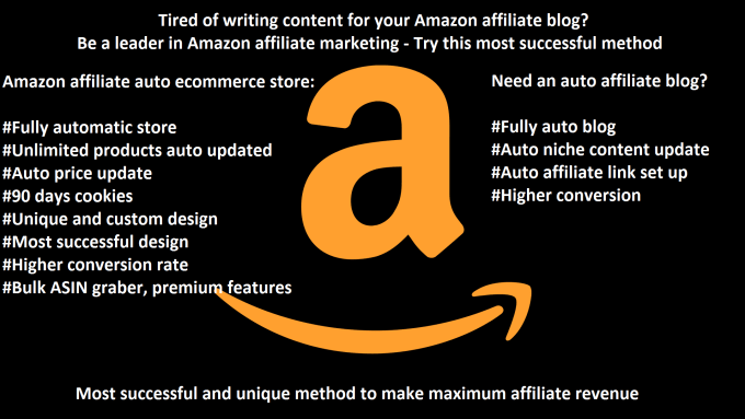 I will create an amazon affiliate auto ecommerce store