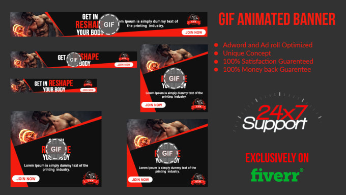 I will create stunning animated gif banner within 24 hours