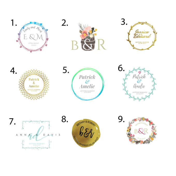 I will create you a beautiful wedding logo or wedding monogram