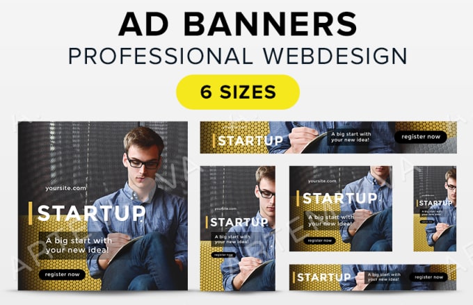 I will design 6 professional web banners for ads