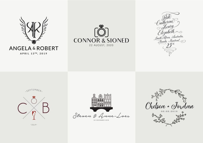 I will design a beautiful wedding logo