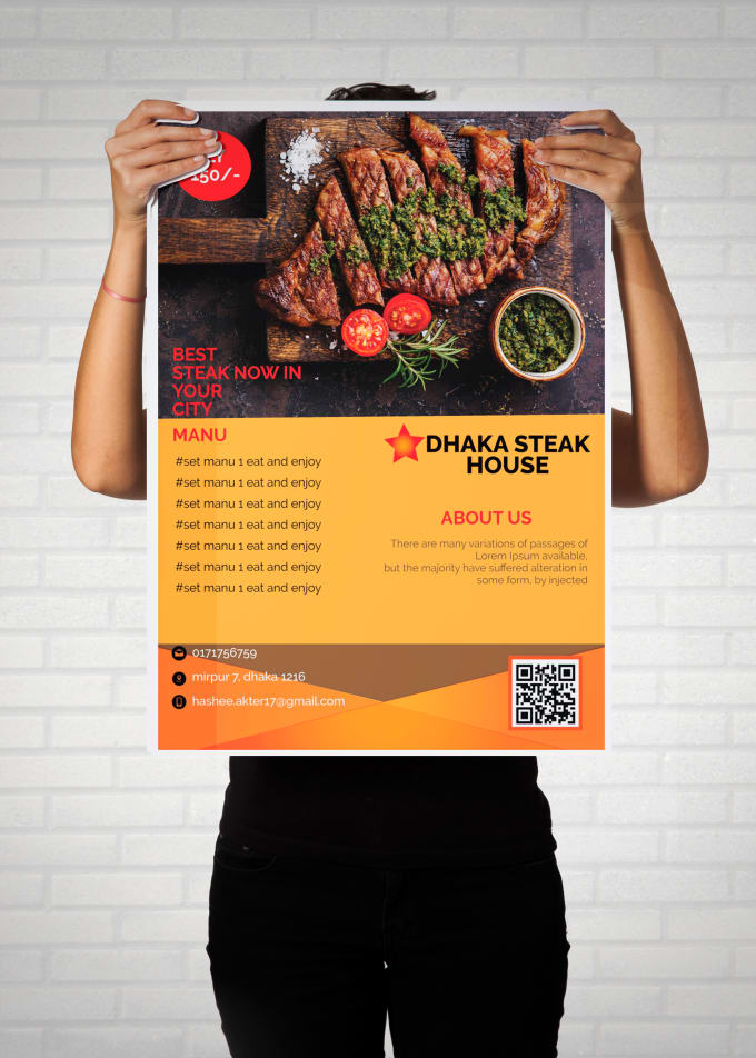 I will design attractive restaurant, food, service menu or flyers