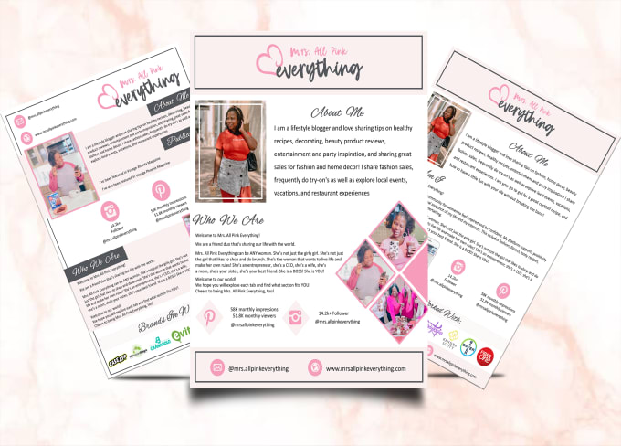 I will design professional blogger press kit, influencer kit, epk