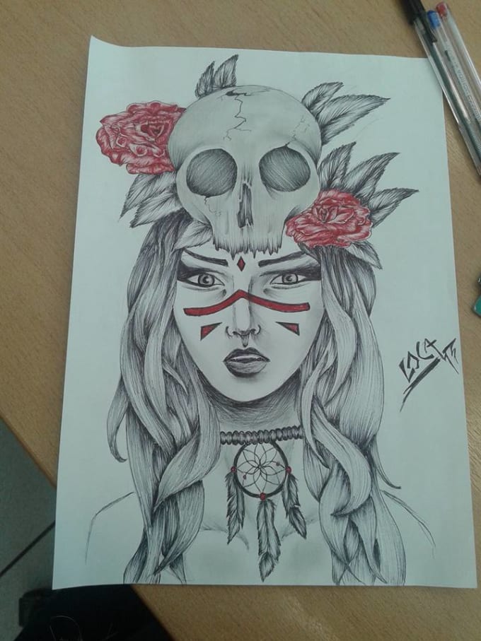 I will design tattoo sketches portraits etc